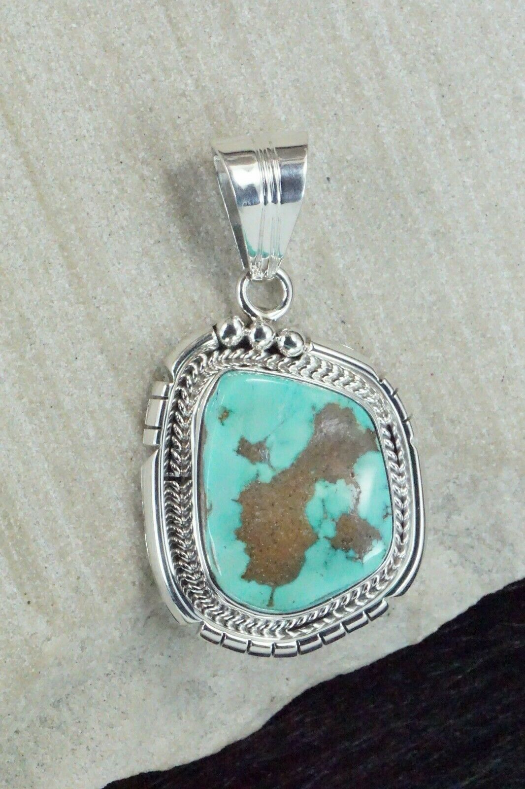 Turquoise & Sterling Silver Pendant - Samuel Yellowhair