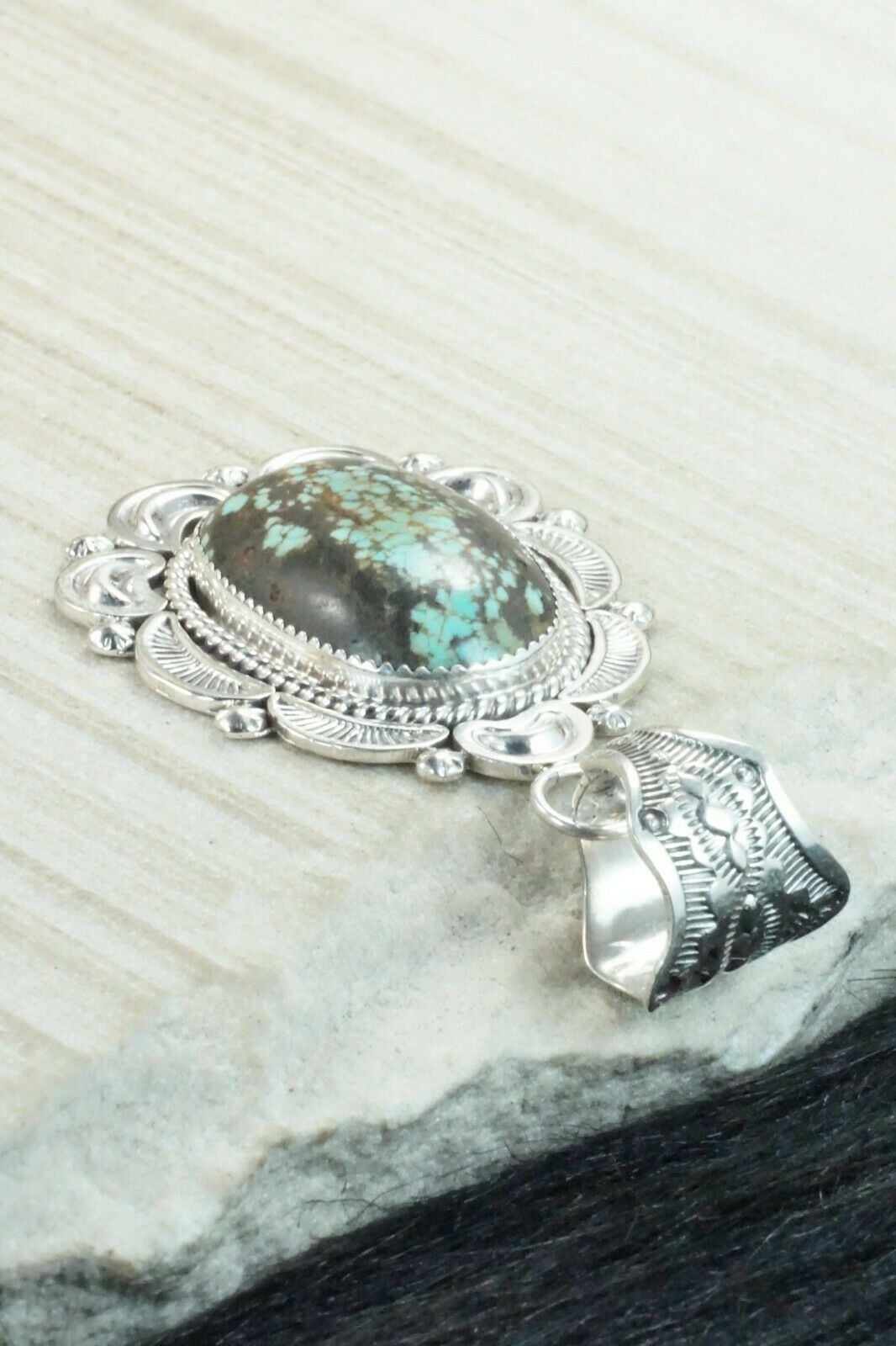 Turquoise & Sterling Silver Pendant - Harold Joe