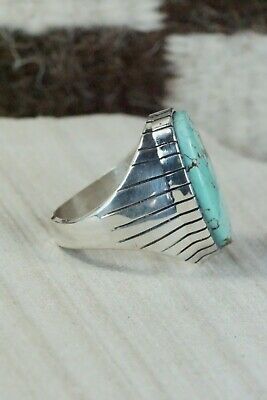 Navajo Turquoise and Sterling Silver Ring - Ray Jack - Size 12.5