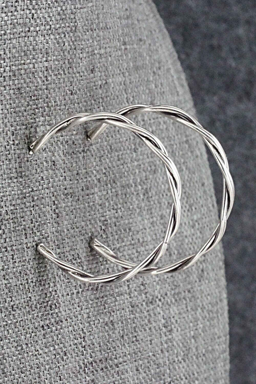 Sterling Silver Hoop Earrings - Elaine Tahe