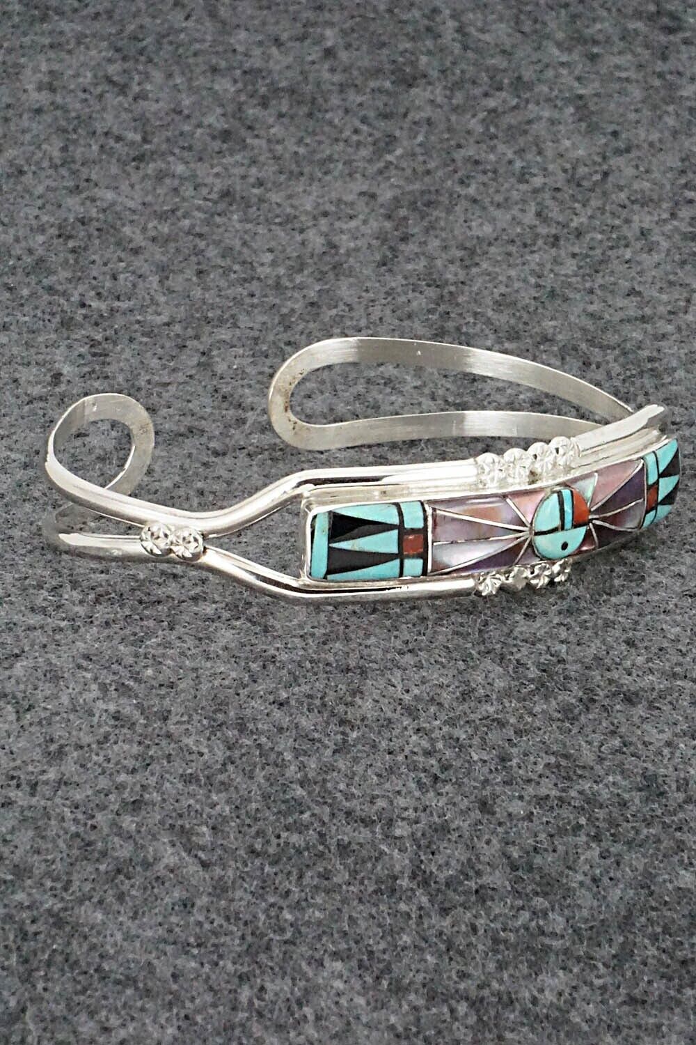 Multi Stone & Sterling Silver Inlay Bracelet - Ola Eriacho