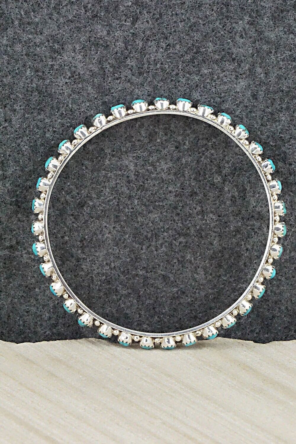 Turquoise and Sterling Silver Bangle Bracelet - Gaynelle Parker