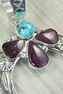 Turquoise, Spiny Oyster and Sterling Silver Pendant - Derrick Gordon