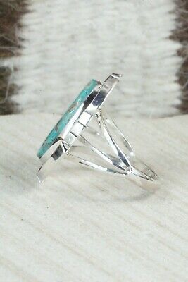 Turquoise & Sterling Silver Ring - Samuel Yellowhair - Size 8.75