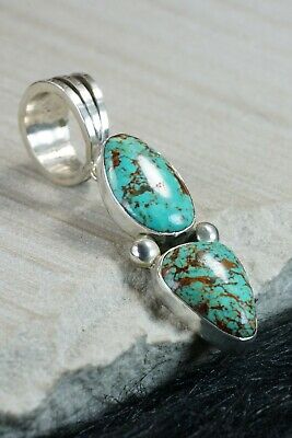 Navajo Turquoise and Sterling Silver Pendant - Rick Martinez