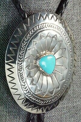 Turquoise & Sterling Silver Bolo Tie - Carson Blackgoat