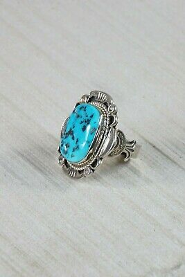 Navajo Turquoise and Sterling Silver Ring - Rita Tom - Size 11 - High Lonesome Trading