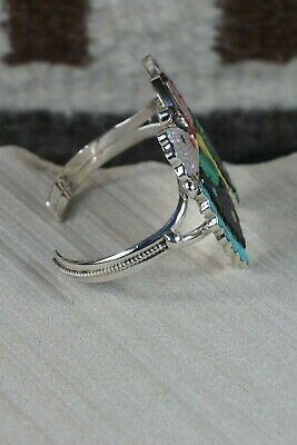 Turquoise Inlay Butterfly & Sterling Silver Bracelet - Tamara Pinto - Navajo - High Lonesome Trading