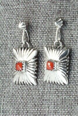Coral & Sterling Silver Earrings - Sharon McCarthy