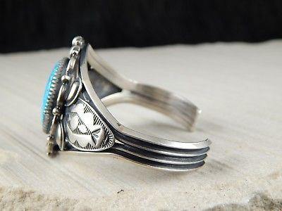Navajo Turquoise & Sterling Silver Bracelet - Derrick Gordon - High Lonesome Trading