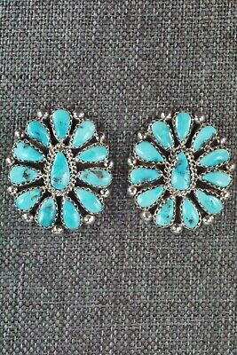 Turquoise & Sterling Silver Earrings - Eunise Wilson