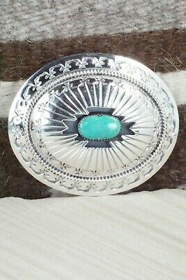 Turquoise & Sterling Silver Belt Buckle - Wilbert Muskett Sr.