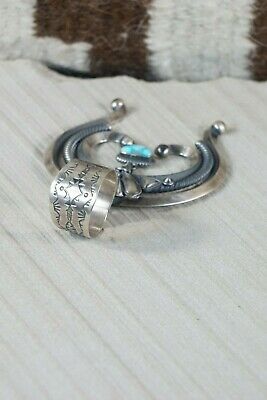 Navajo Turquoise and Sterling Silver Naja Pendant - Derrick Gordon - High Lonesome Trading