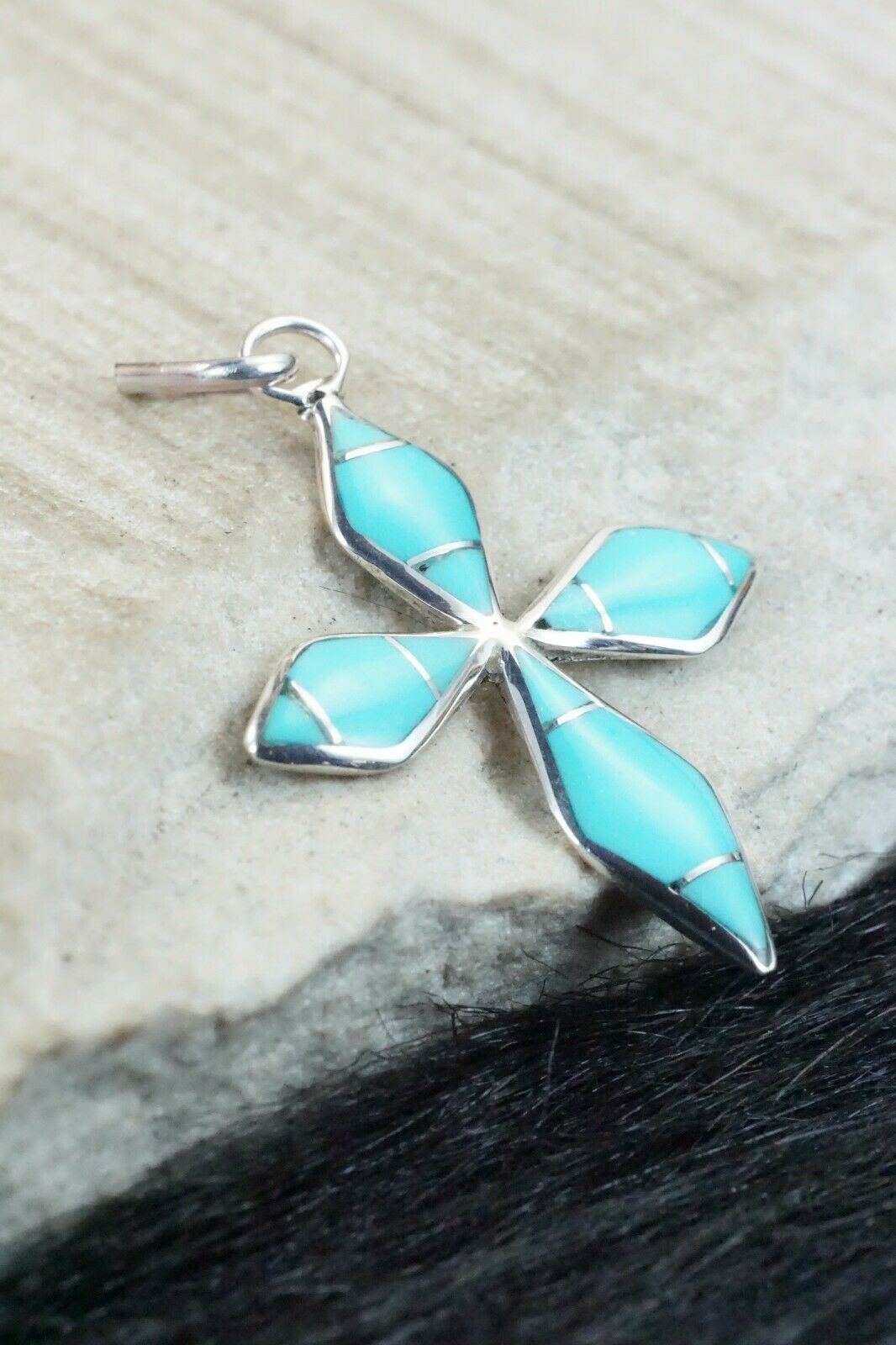 Turquoise & Sterling Silver Pendant - James Kee