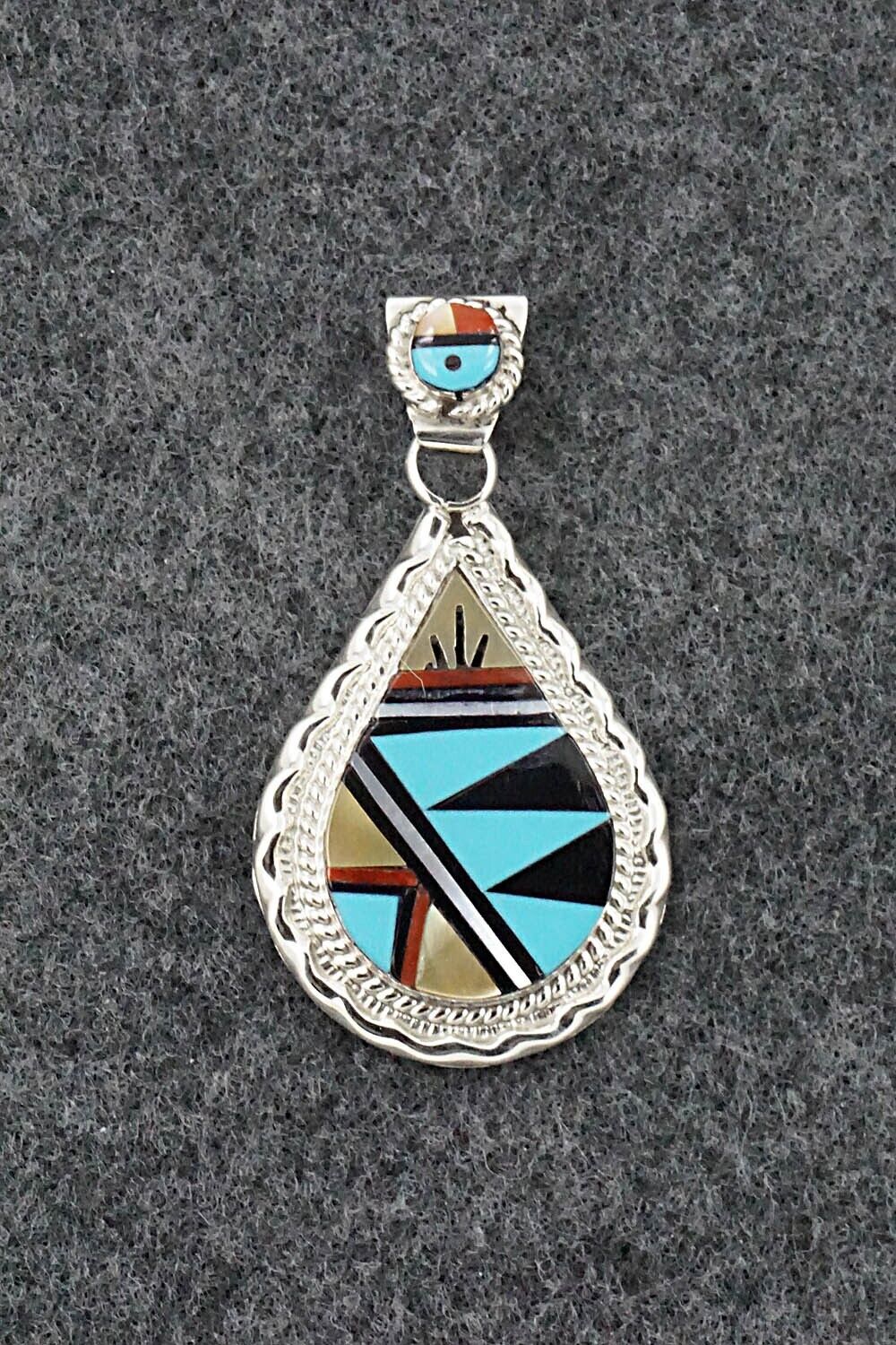 Multi Stone & Sterling Silver Pendant - Lynette Yuselew