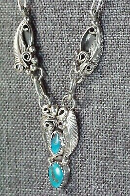 Navajo Turquoise and Sterling Silver Necklace - Roger Pino