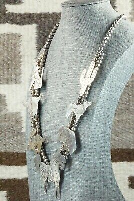 Sterling Silver Squash Blossom Necklace - Navajo