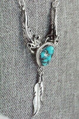 Turquoise & Sterling Silver Necklace - Lee Shorty