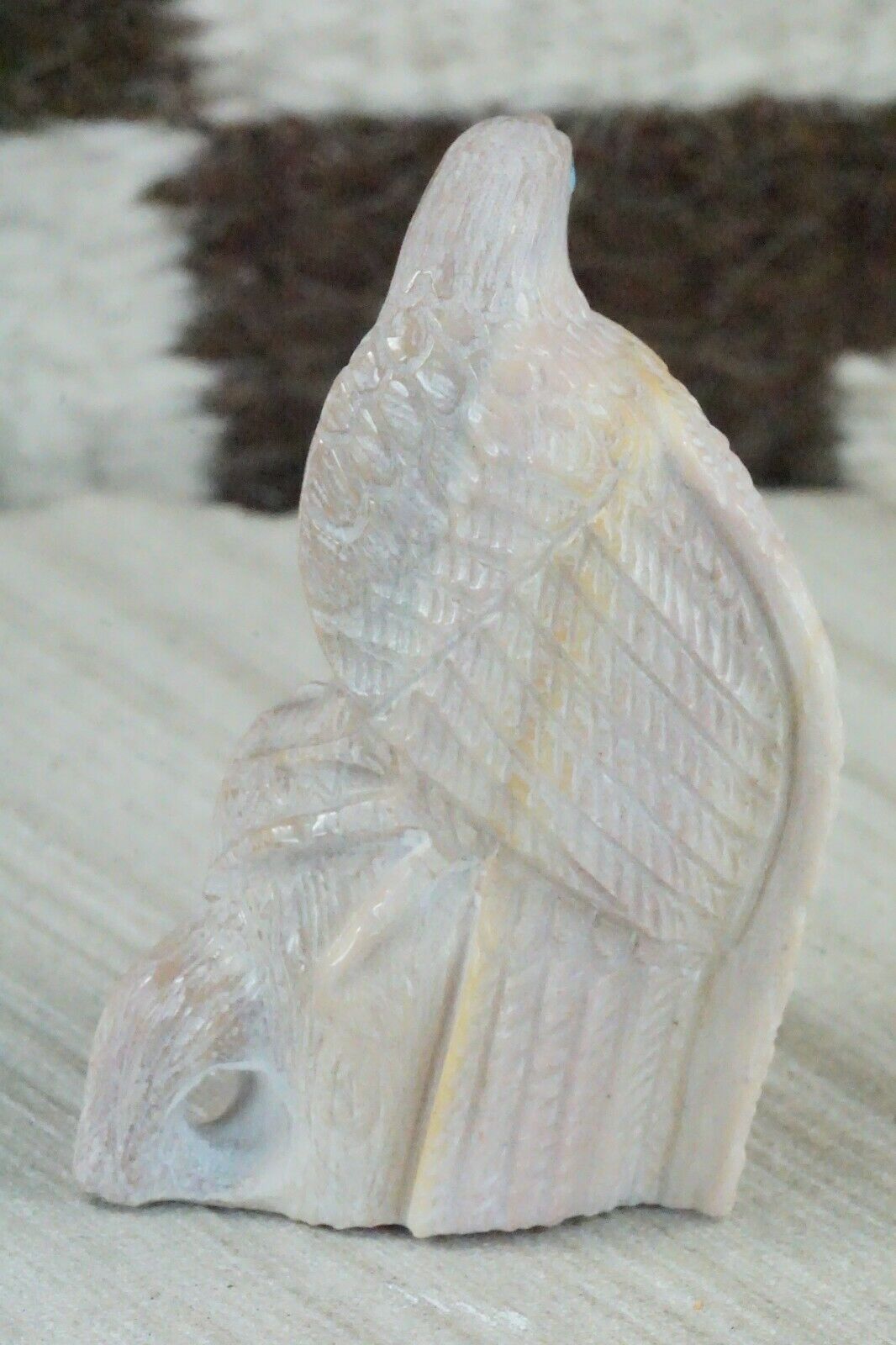 Eagle Zuni Fetish Carving - Derrick Kaamasee