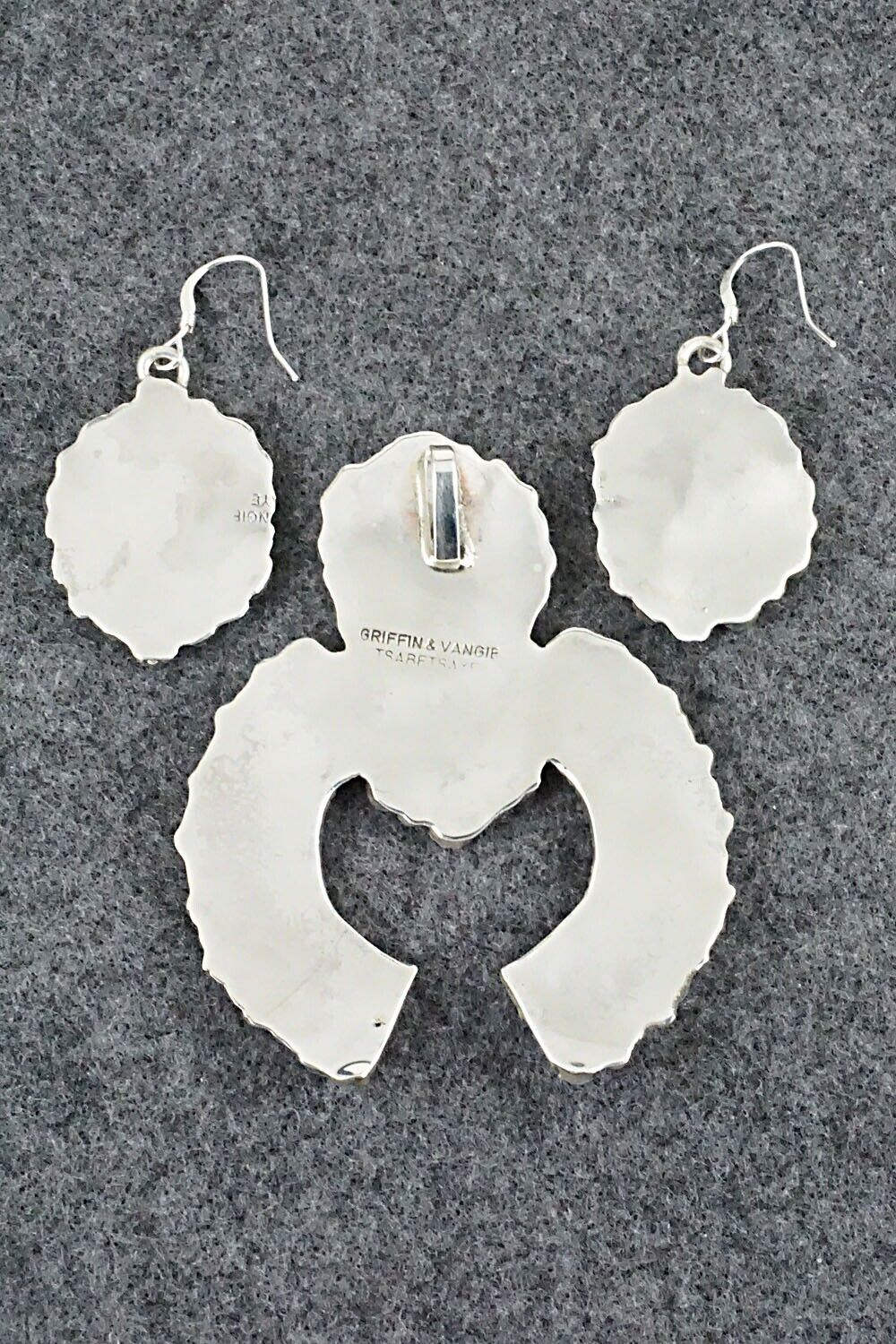 Turquoise & Sterling Silver Pendant and Earrings Set - Evangeline Tsabetsaye