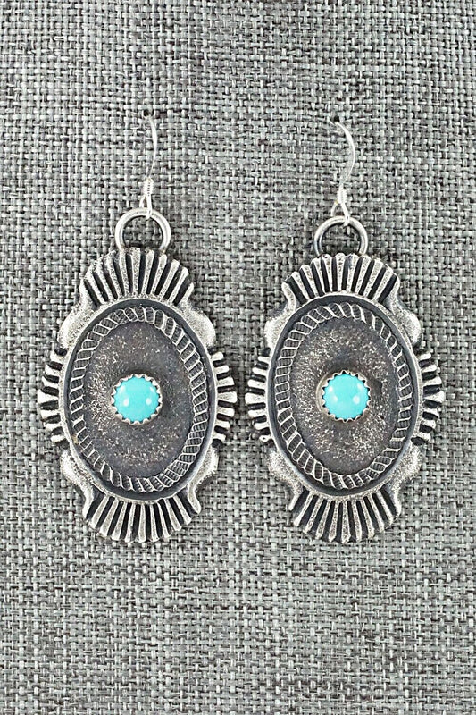 Turquoise & Sterling Silver Earrings - Linberg Billah