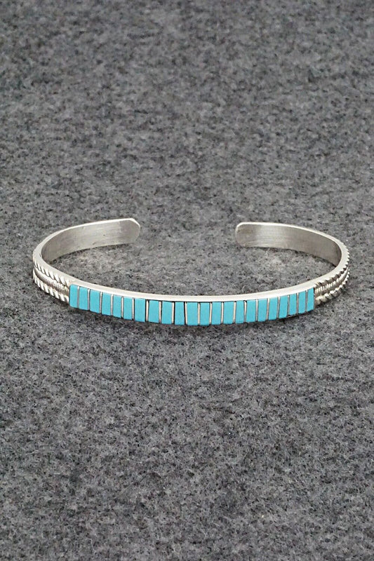 Turquoise & Sterling Silver Inlay Bracelet - Orlando Laweka