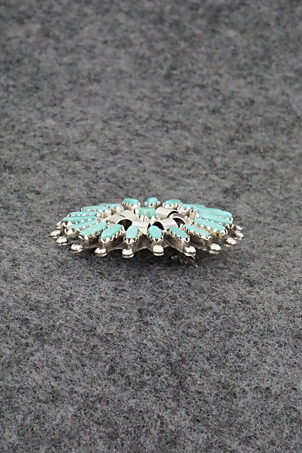 Turquoise & Sterling Silver Pendant/Pin - Nathaniel Nez