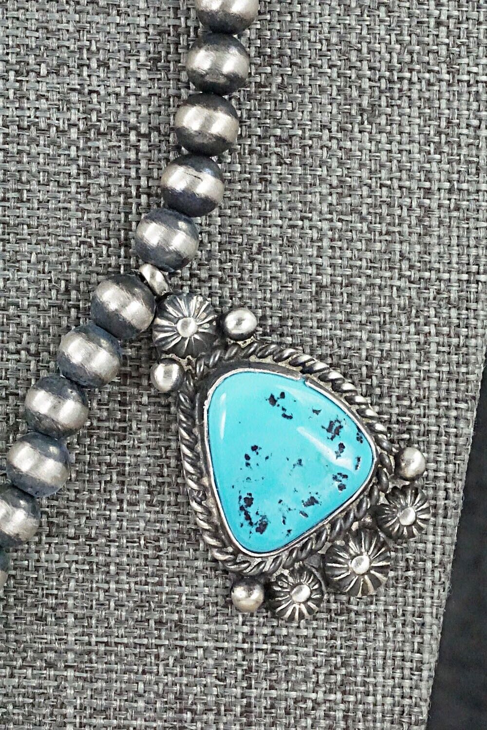 Turquoise & Sterling Silver Necklace and Earrings Set - Wilson Dawes