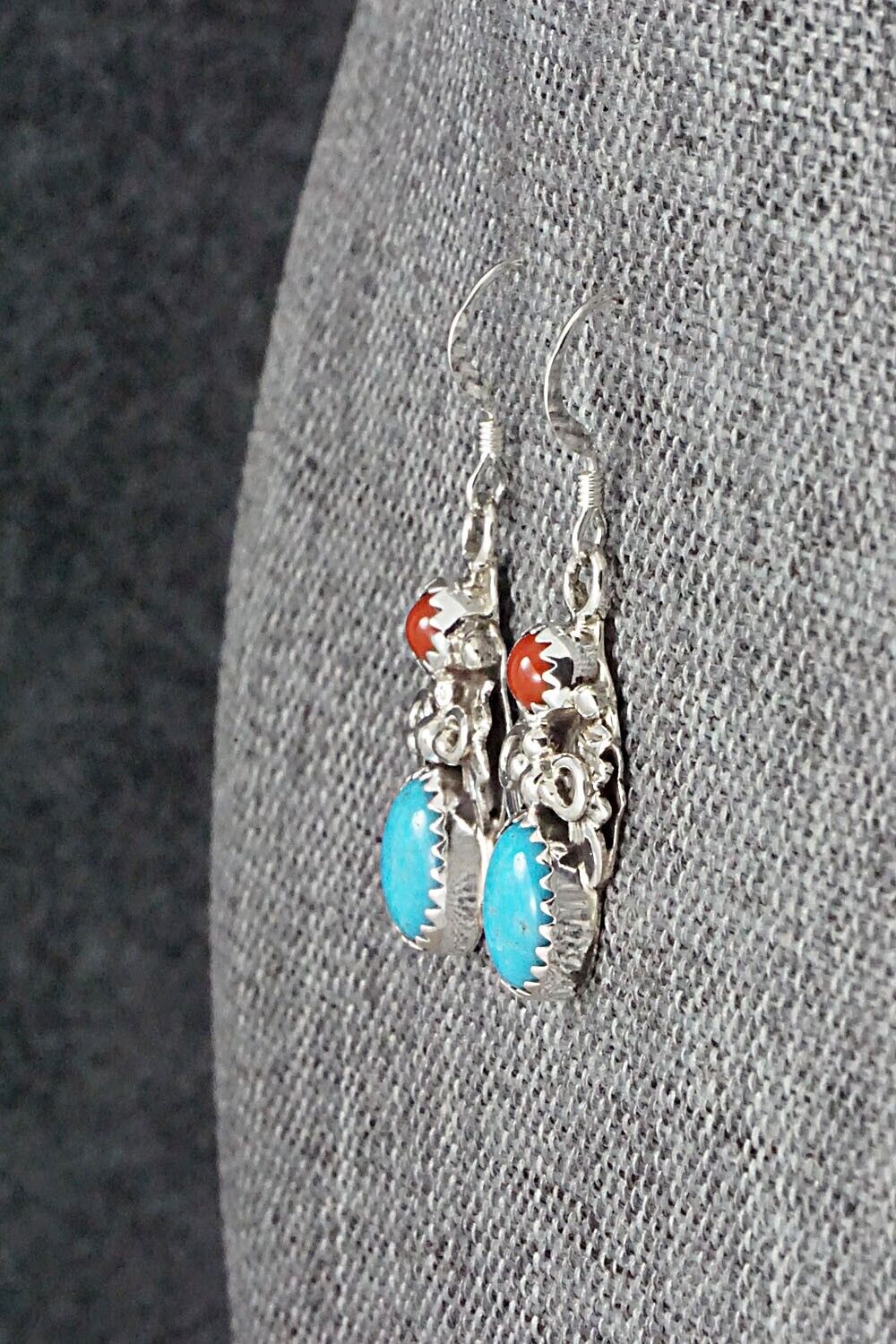 Turquoise and Sterling Silver Earrings - Roberta Begay