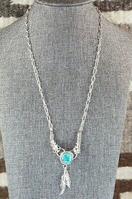 Turquoise & Sterling Silver Necklace - Lee Shorty