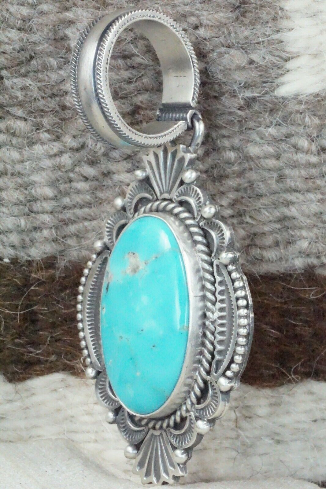Turquoise and Sterling Silver Pendant - Michael Calladitto