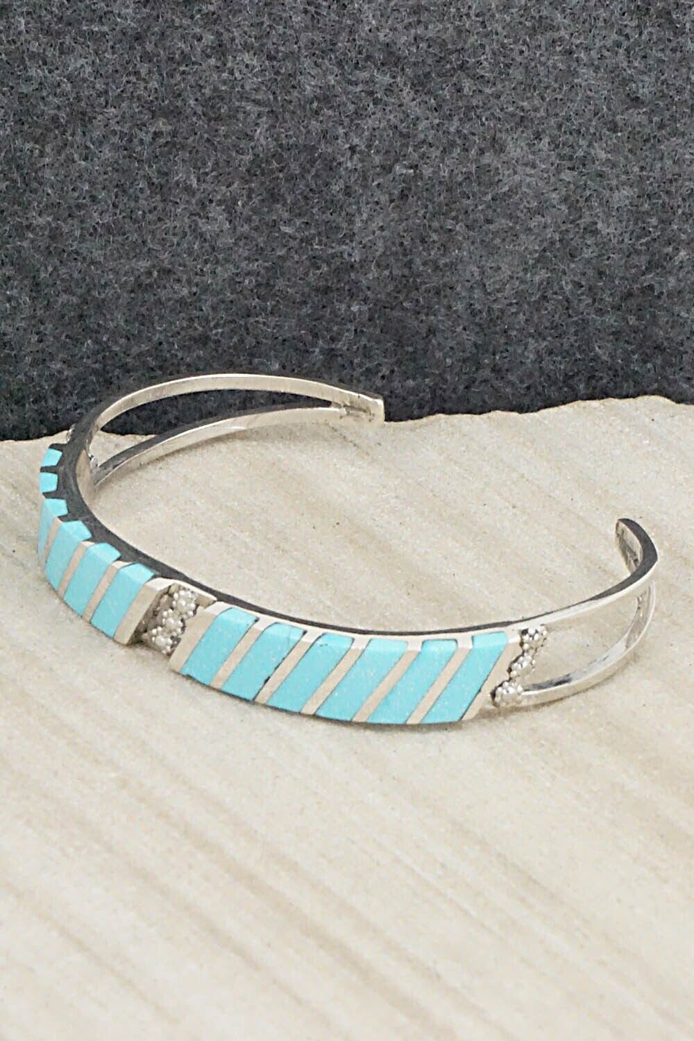 Turquoise & Sterling Silver Bracelet - Fabian Sheyka