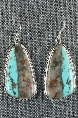 Navajo Turquoise and Sterling Silver Earrings - Verley Betone