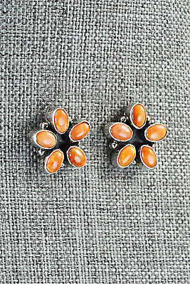 Spiny Oyster & Sterling Silver Earrings - Renelle Perry