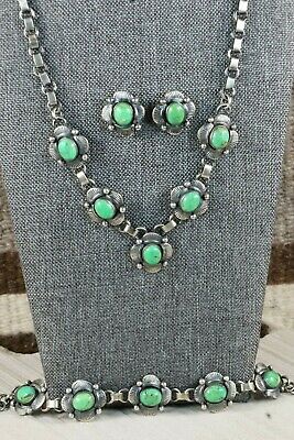 Navajo Turquoise & Sterling Silver Jewelry Set - Hubert Etsitty
