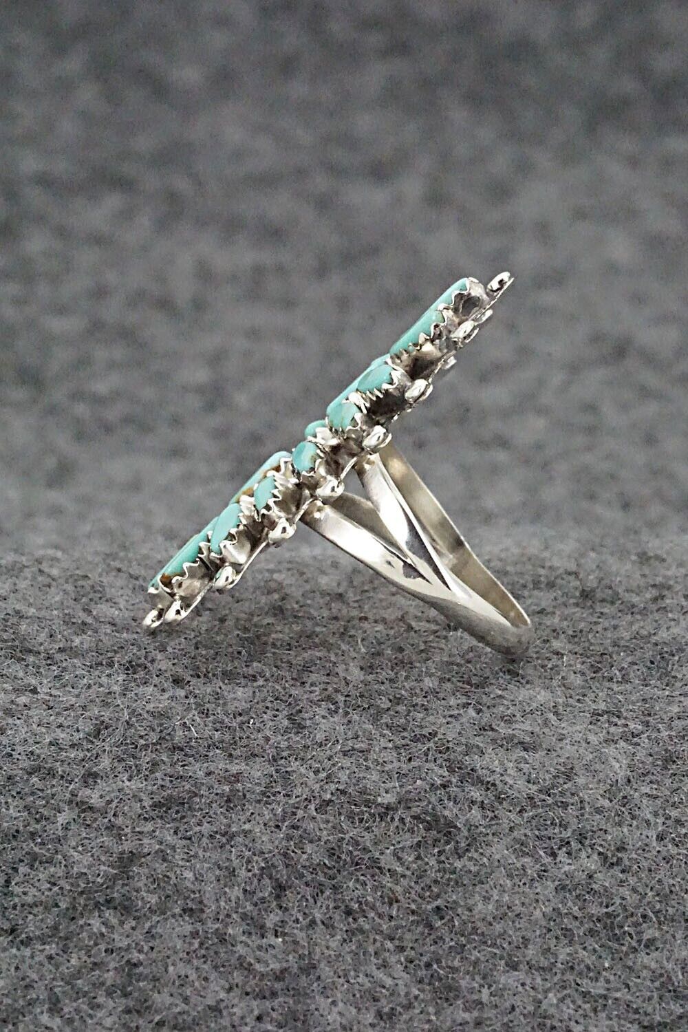 Turquoise & Sterling Silver Ring - Nathaniel Nez - Size 7