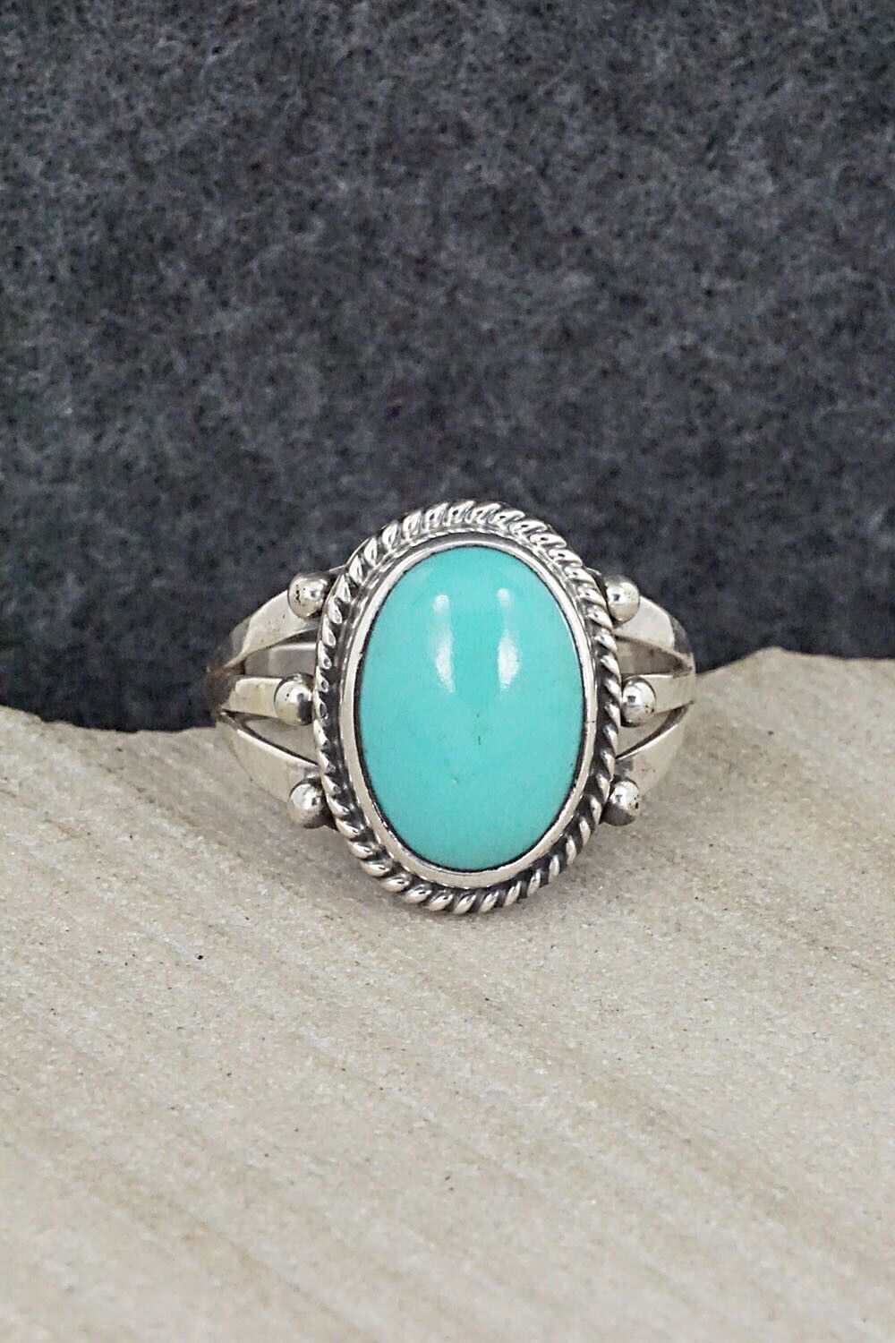 Turquoise & Sterling Silver Ring - Alice Rose Saunders - Size 8