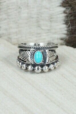 Turquoise & Sterling Silver Ring - Tom Lewis - Size 8