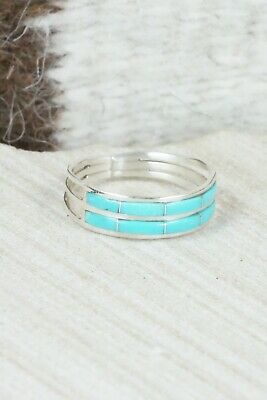 Turquoise & Sterling Silver Ring - Claresse Kylestewa - Size 9.75