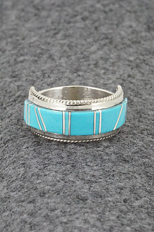 Turquoise & Sterling Silver Ring - Deirdre Luna Panteah - Size 11
