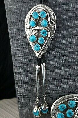 Zuni Turquoise & Sterling Silver Bolo Tie and Buckle - Jude Candelaria - High Lonesome Trading