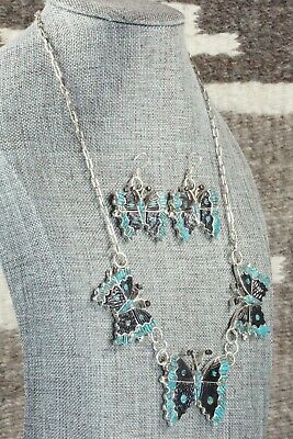 Turquoise & Sterling Silver Necklace and Earrings Set - Tamara Pinto