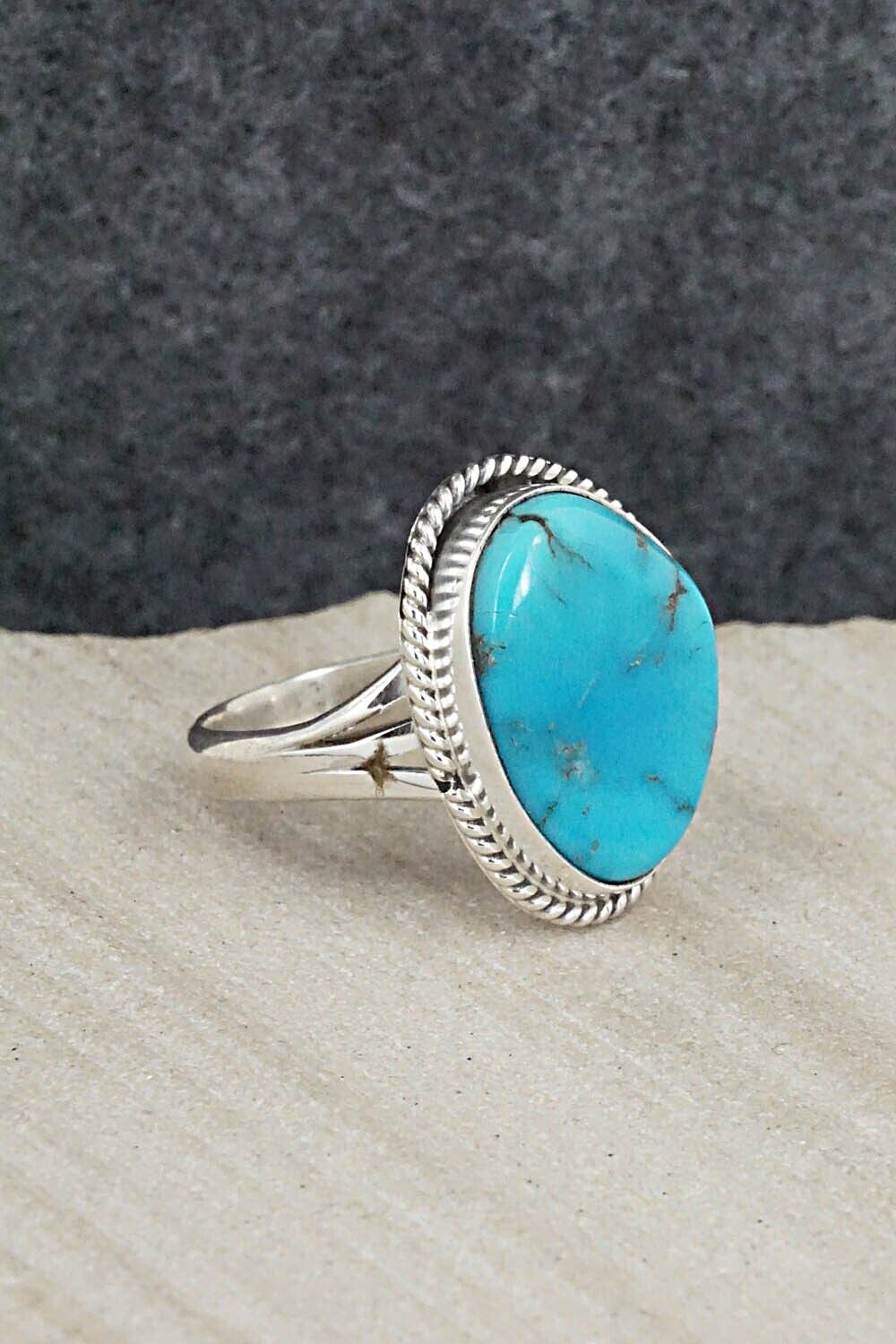 Turquoise & Sterling Silver Ring - Alice Rose Saunders - Size 7.25