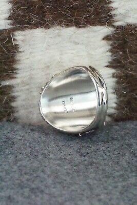 White Buffalo & Sterling Silver Ring - Leonard Spencer - Size 12 - High Lonesome Trading
