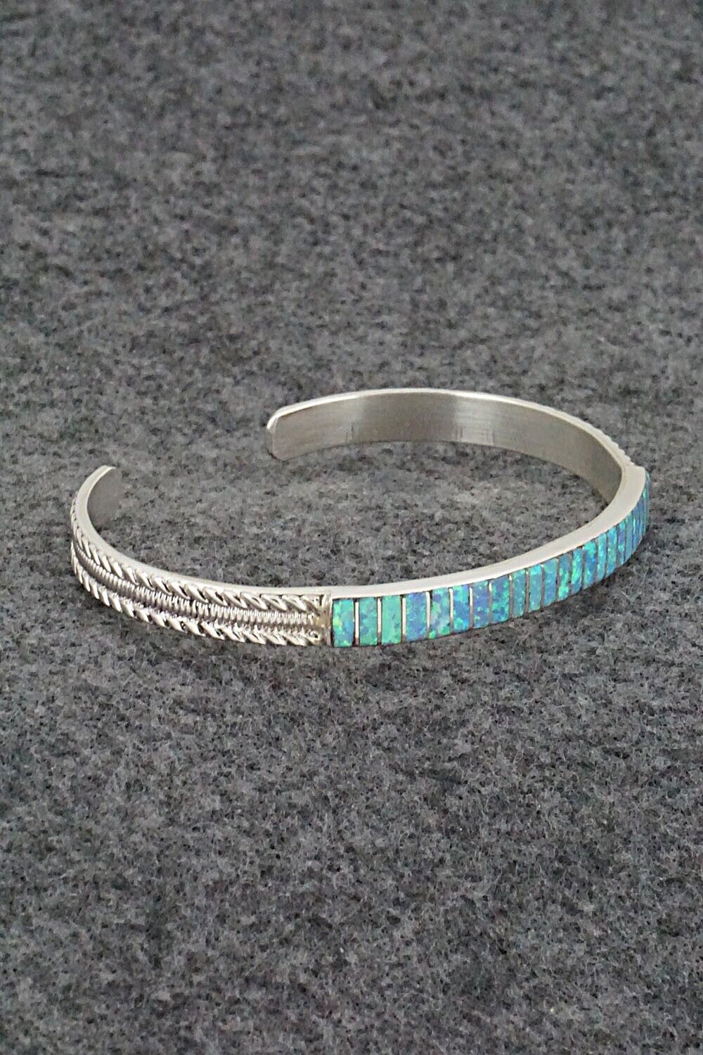 Opalite & Sterling Silver Inlay Bracelet - Orlando Laweka