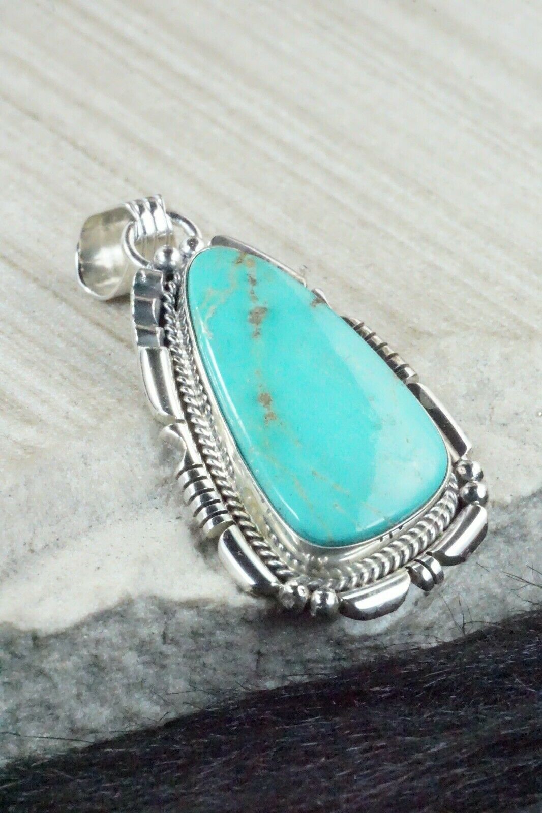 Turquoise & Sterling Silver Pendant - Samuel Yellowhair