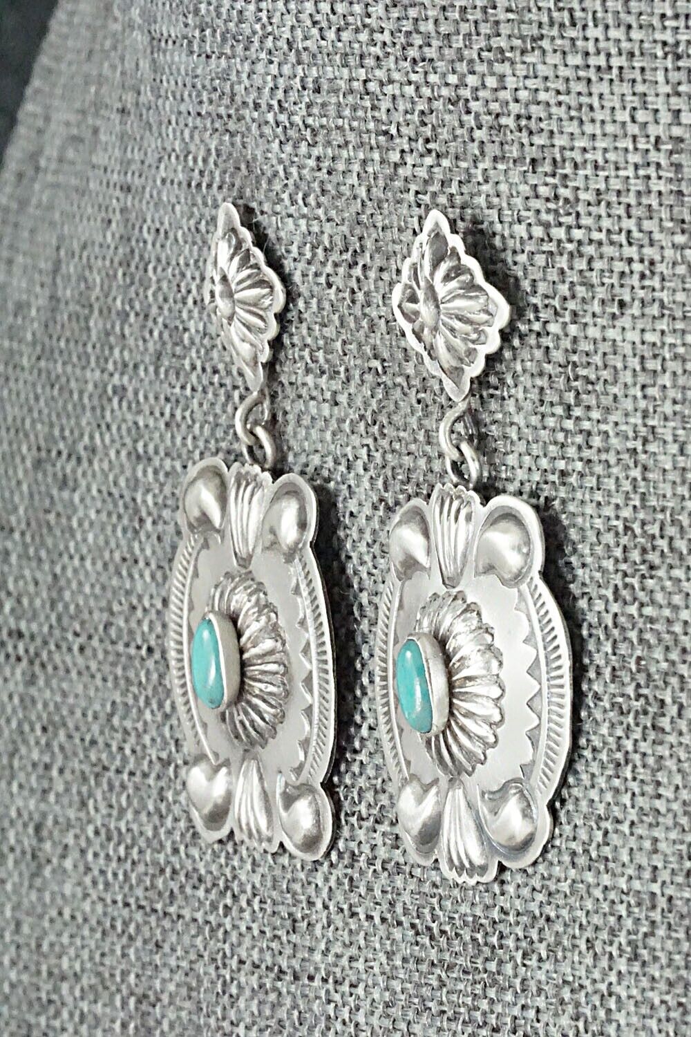Turquoise & Sterling Silver Earrings - Terry Charlie