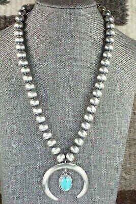 Turquoise & Sterling Silver Pearl Necklace - Jan Mariano - High Lonesome Trading