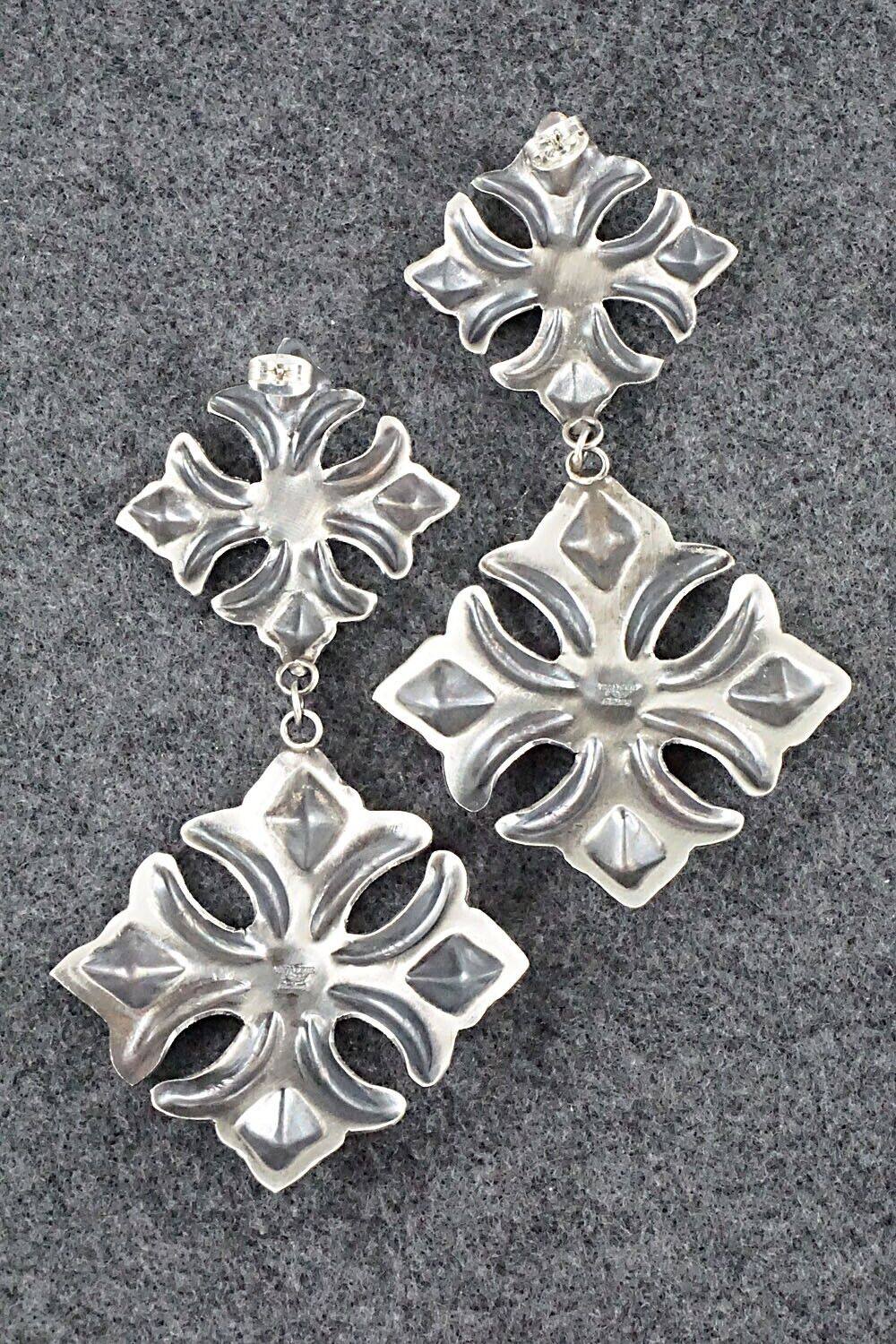 Turquoise and Sterling Silver Earrings - Tim Yazzie