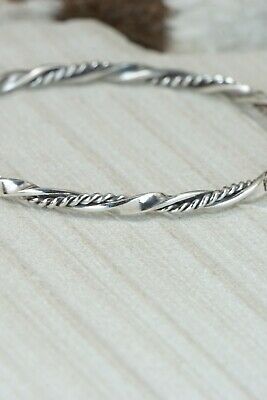 Navajo Sterling Silver Bangle Cuff - Elaine Tahe